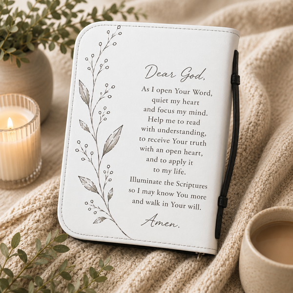 Within These Pages Lies My Purpose and Peace Bible Cover | Floral Scripture Zipper