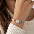 Child of God Heart Cuff Bracelet — Personalized Silver Cable Bangle for Gifts & Anniversaries