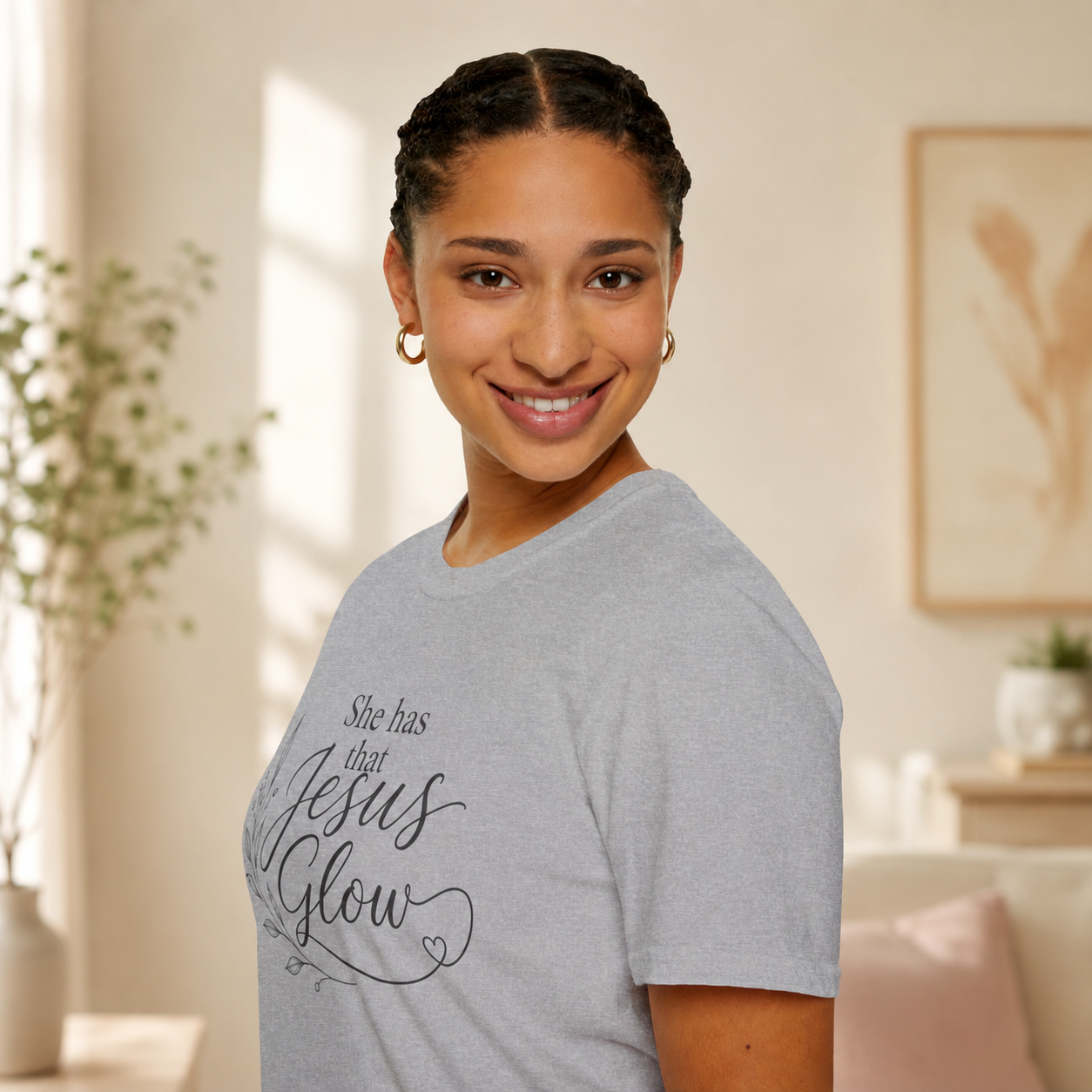 She Has That Jesus Glow T-Shirt | Christian Faith Typography