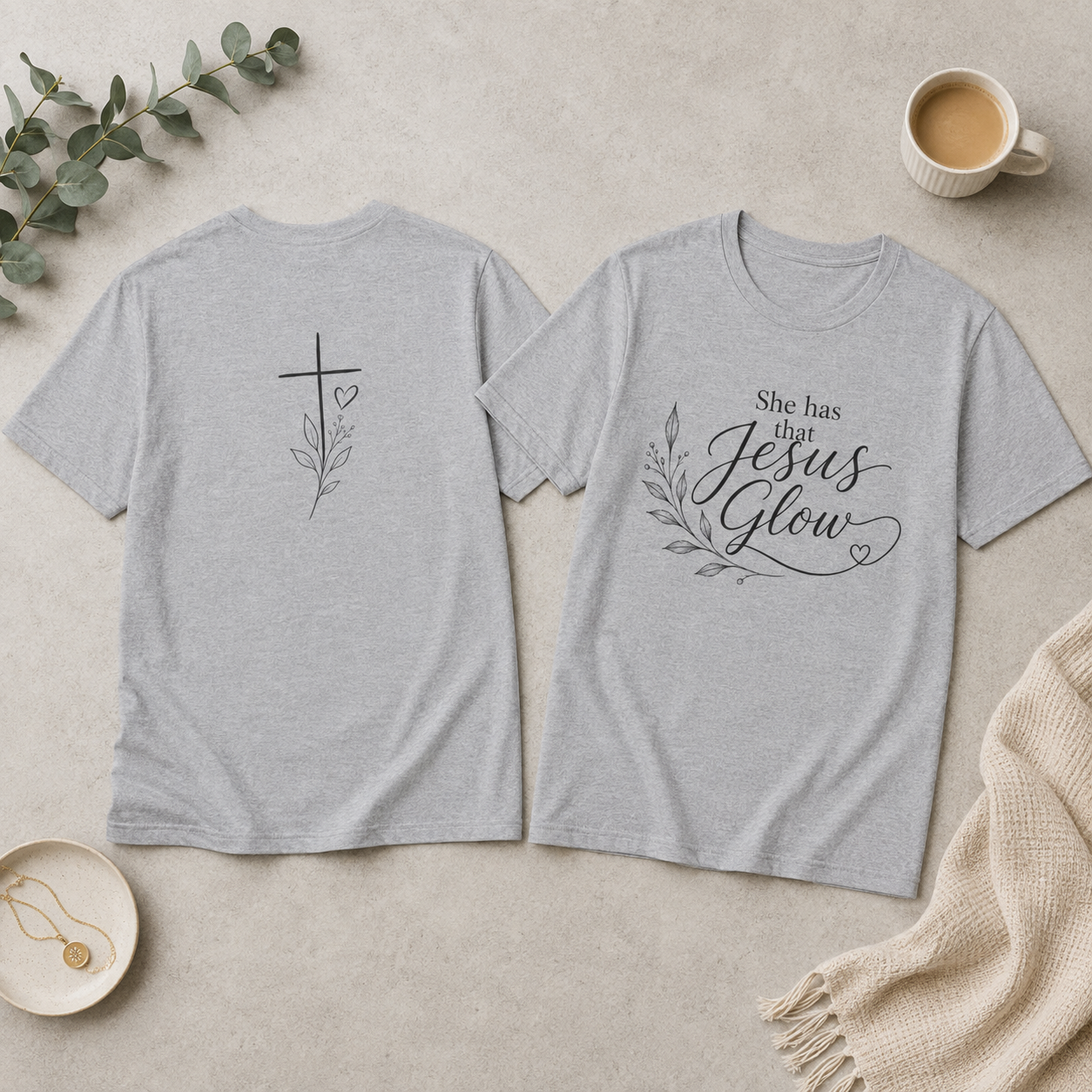 She Has That Jesus Glow T-Shirt | Christian Faith Typography