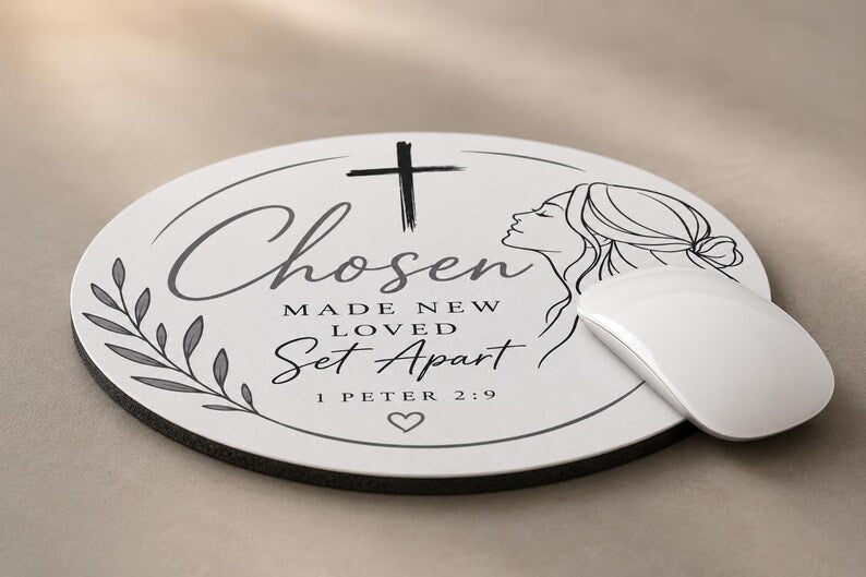 Chosen Scripture Mouse Pad | 1 Peter 2:9 Christian Faith Desk Mat