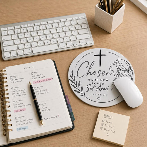 Chosen Scripture Mouse Pad | 1 Peter 2:9 Christian Faith Desk Mat