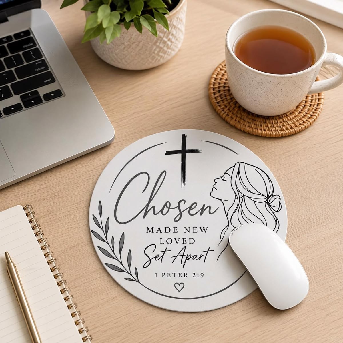Chosen Scripture Mouse Pad | 1 Peter 2:9 Christian Faith Desk Mat