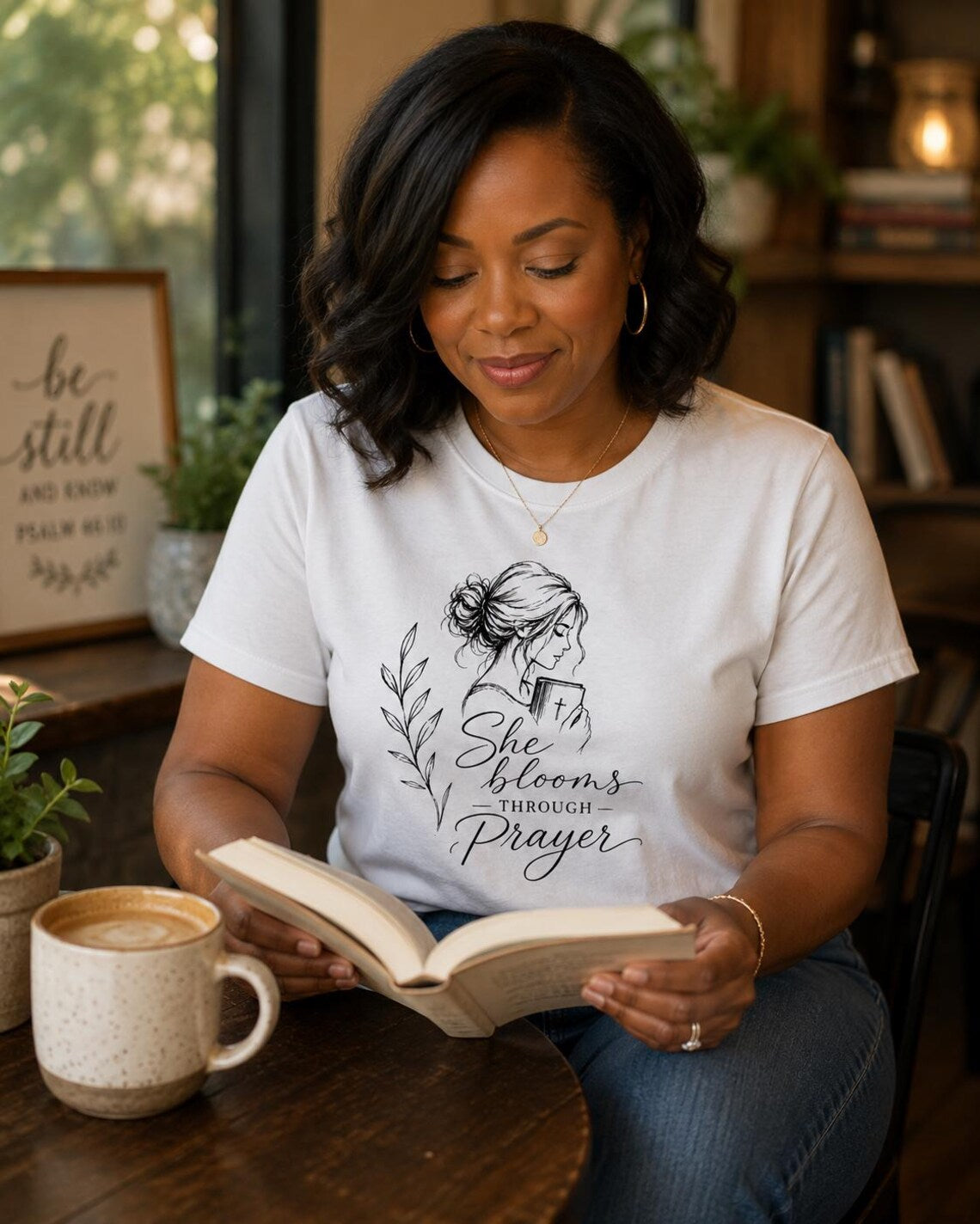 Prayer Floral Baby Tee — "She Blooms Through Prayer" Women’s Crop Top