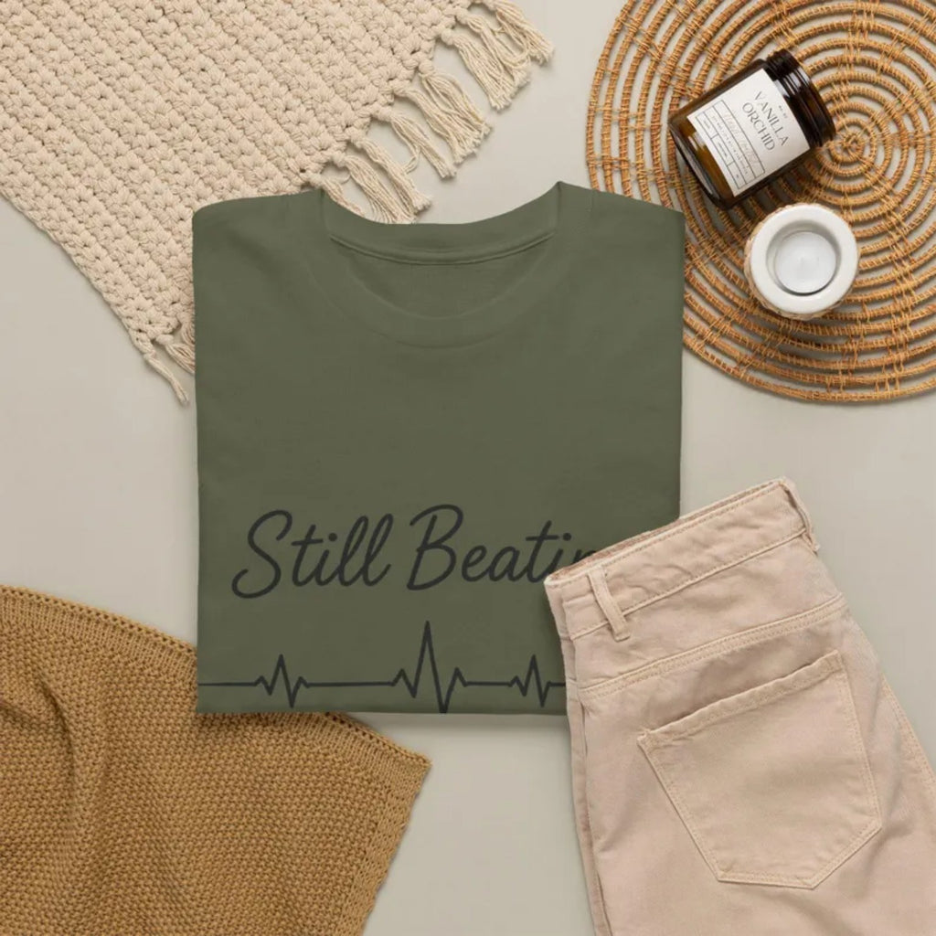 Still Beating Still Called T-Shirt | Christian Heartbeat Cross Design