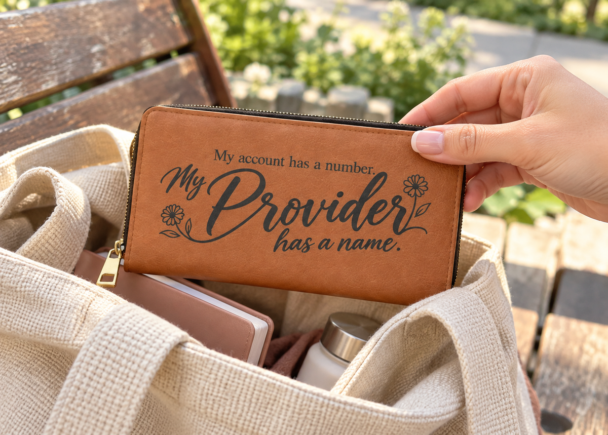 My Provider Has a Name Zipper Wallet | Script Floral Design
