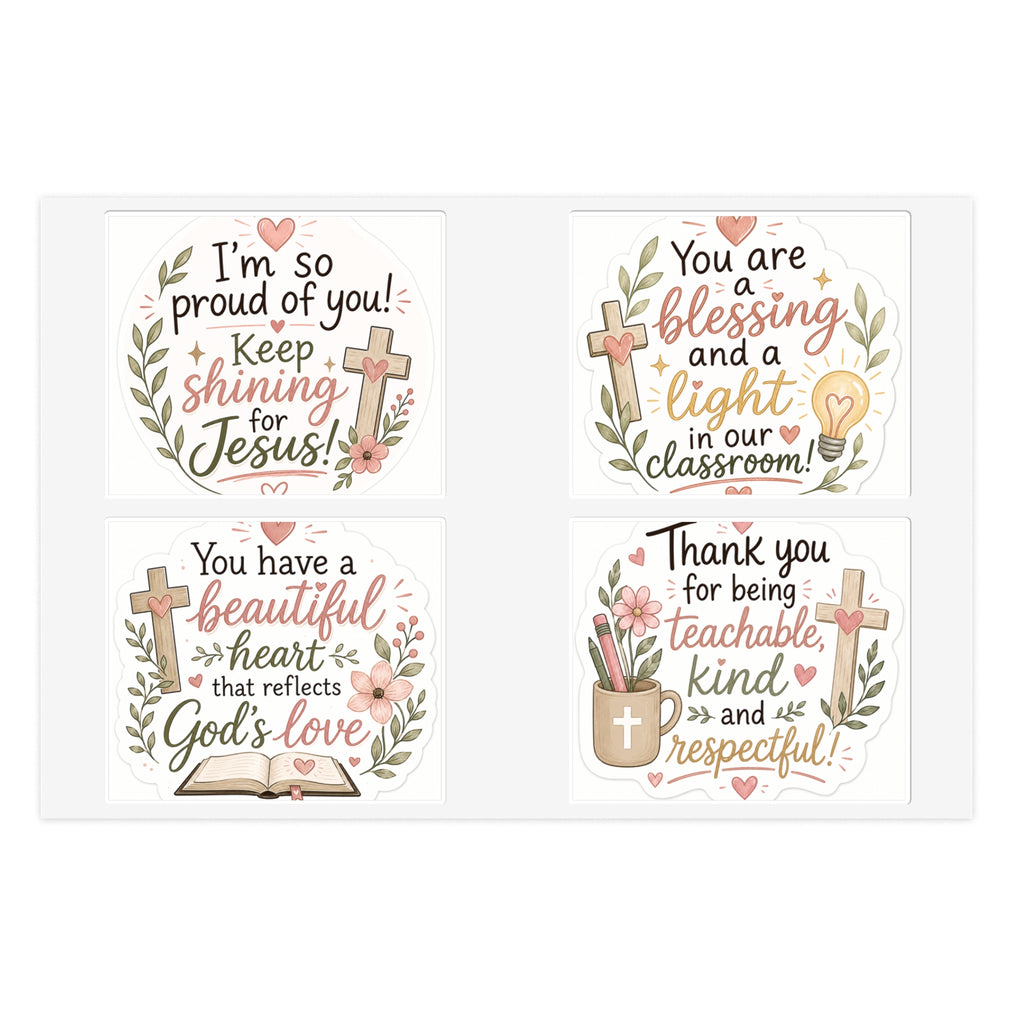 Christian Encouragement Sticker Sheets — Teacher Appreciation Pack