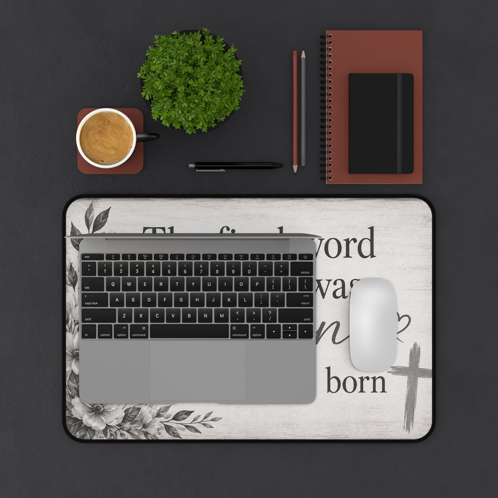 The final word over me was spoken before I was born Desk Mat | Christian Scripture Office Mat