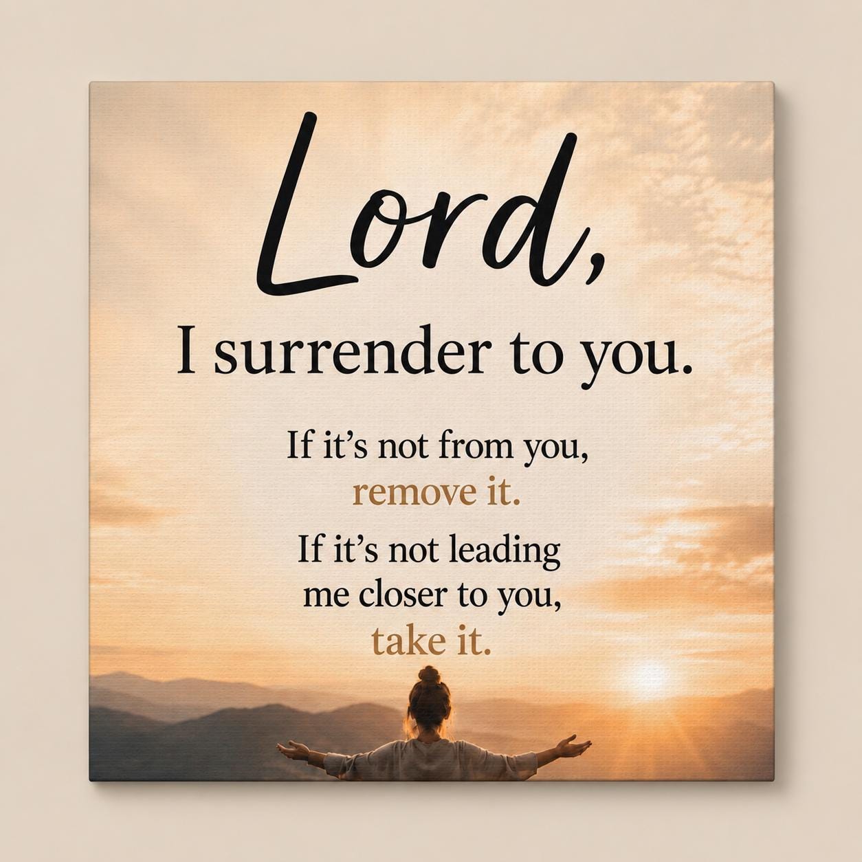Lord I Surrender to You Prayer Canvas Matte Stretched