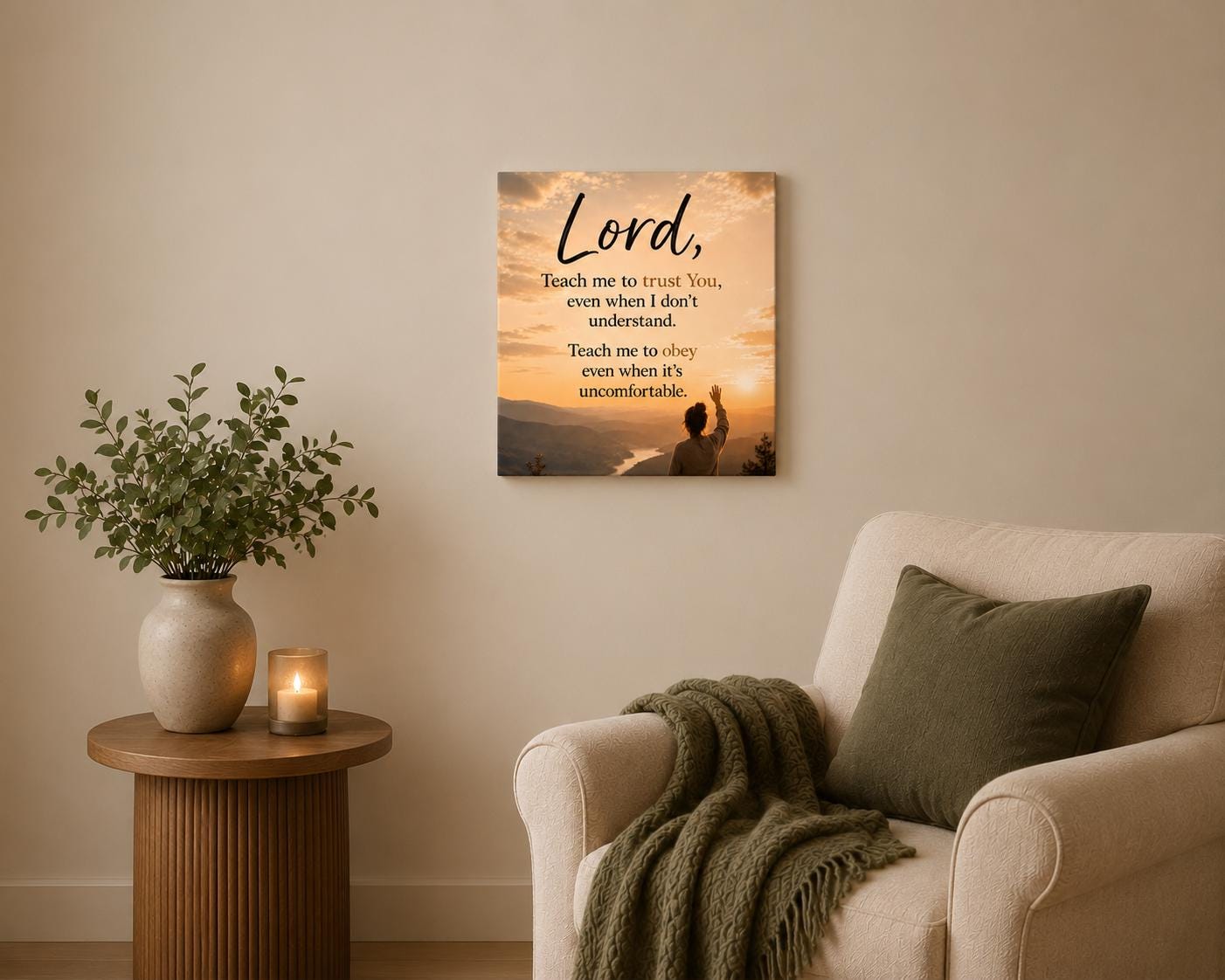 Lord Teach Me to Trust You Prayer Canvas Matte Stretched