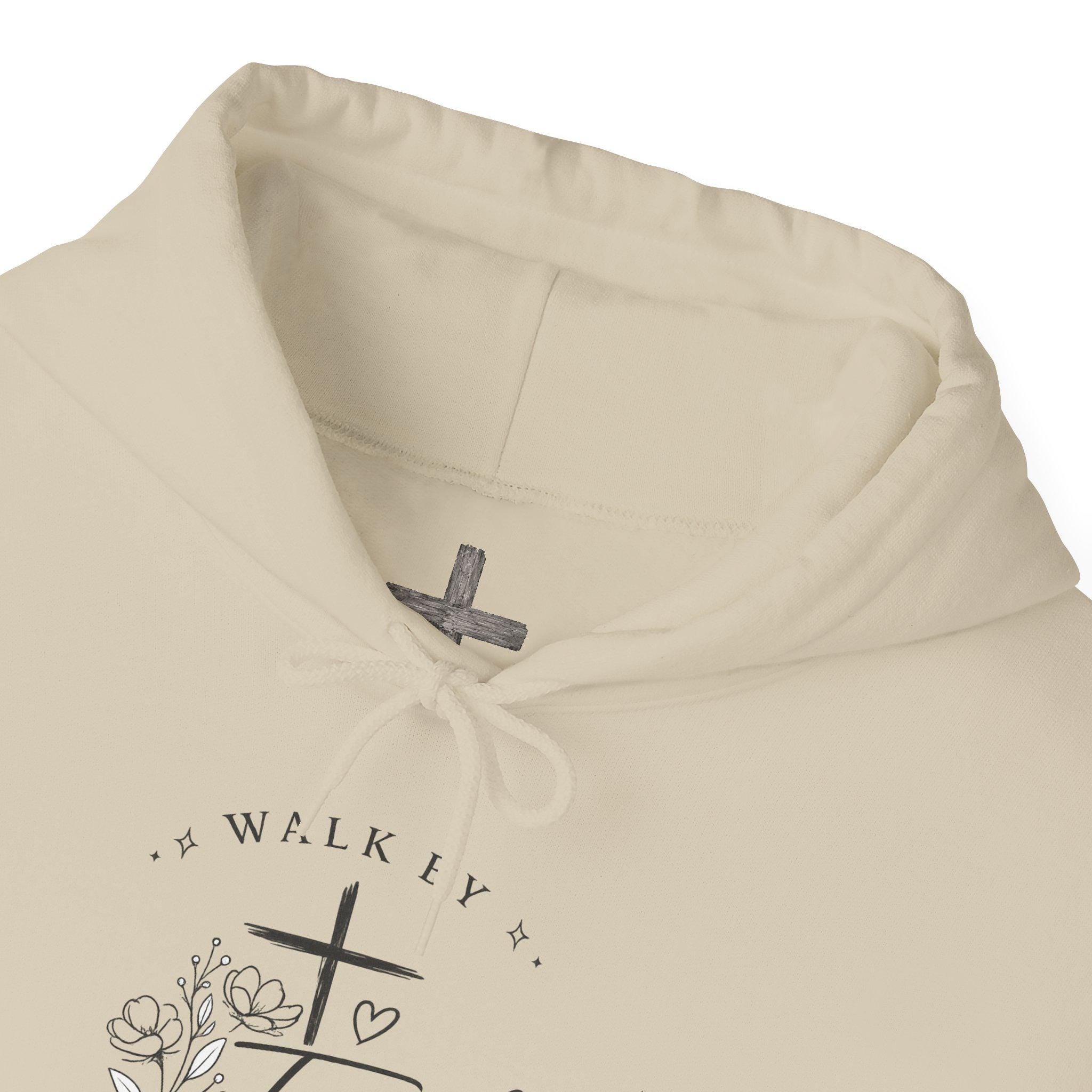 Walk By Faith Floral Cross Hoodie — Christian Faith Sweatshirt