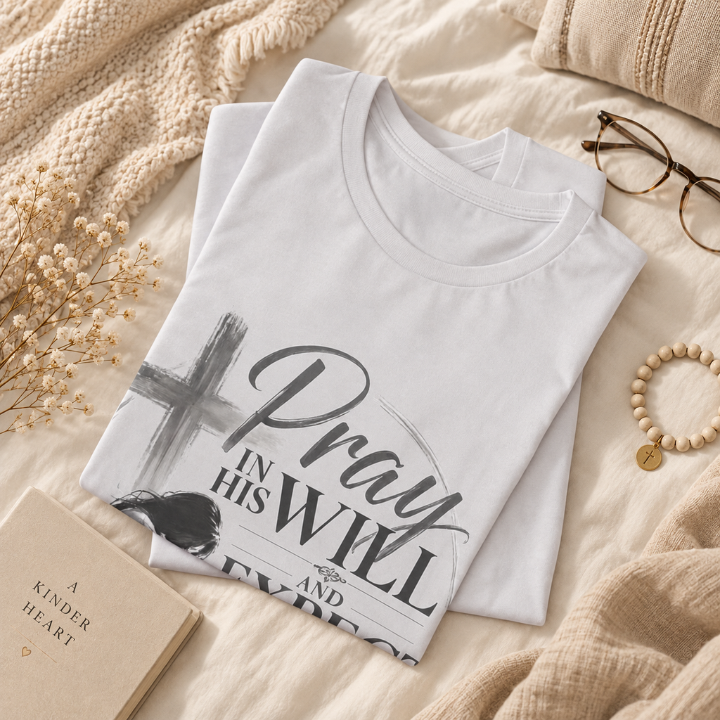 Pray in His Will and Expect Him to Move T-Shirt | Inspirational Faith Tee | Christian Gift for Her